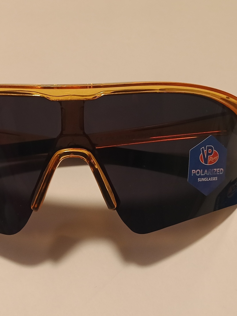 Polarized Shield Sunglasses in Amber and Black VP Racing NWT UNISEX